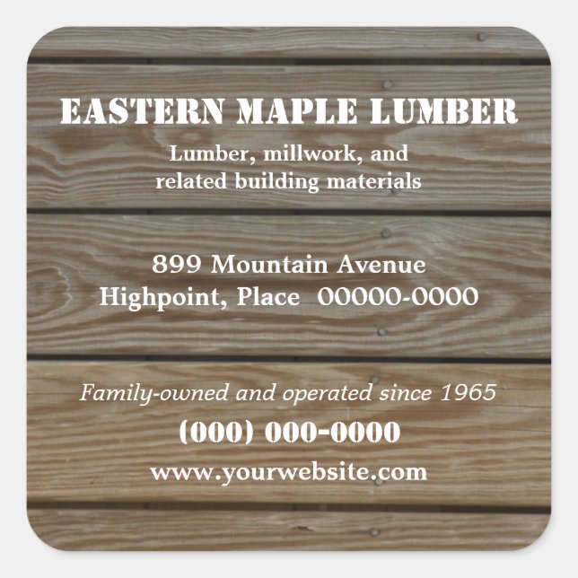 Lumber Promotional Sticker (Front)