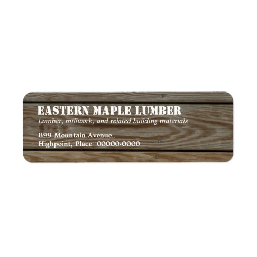 Lumber Return Address Label