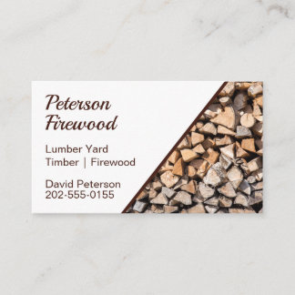 Lumber Timber Yard Firewood Business Card