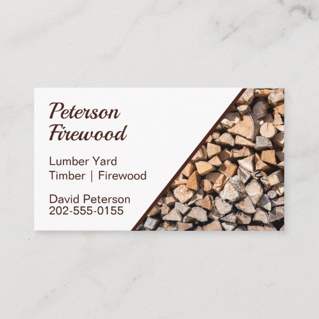 Lumber Timber Yard Firewood Business Card (Front)