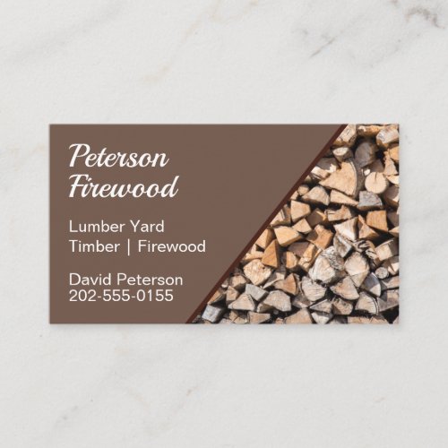 Lumber Timber Yard Firewood Business Card