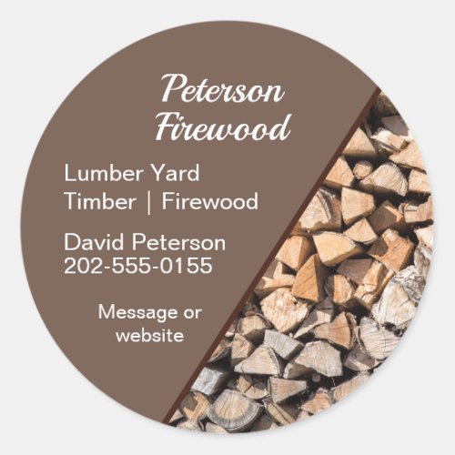 Lumber Timber Yard Firewood Business Classic Round Sticker