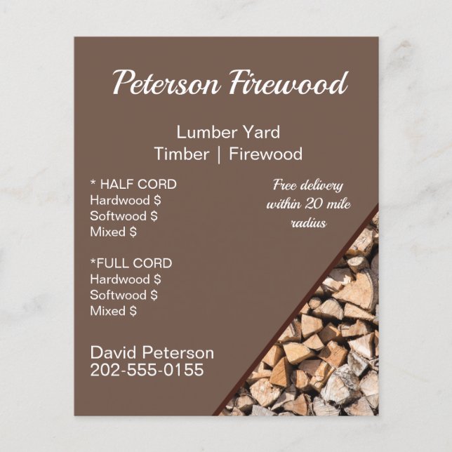 Lumber Timber Yard Firewood Business Flyer (Front)