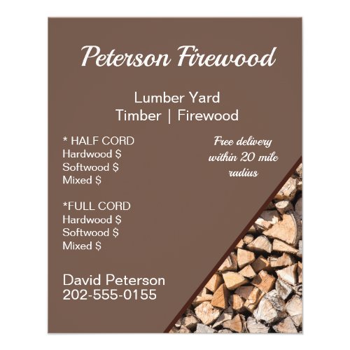 Lumber Timber Yard Firewood Business Flyer