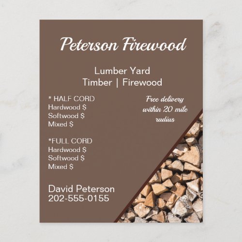 Lumber Timber Yard Firewood Business Flyer