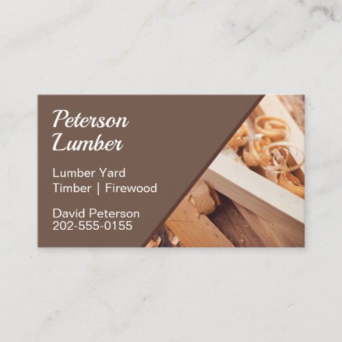 Lumber Timber Yard Firewood Carpenter Business Card