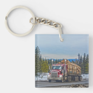 Lumber Truck Delivery - Truck Art for Lorry Lovers Keychain