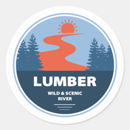 Lumber Wild And Scenic River North Carolina Classic Round Sticker