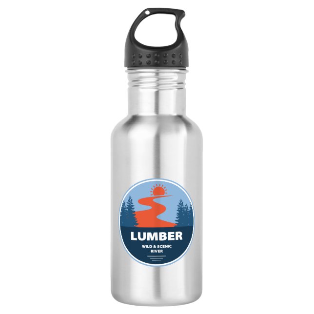 Lumber Wild And Scenic River, North Carolina Stainless Steel Water Bottle (Front)