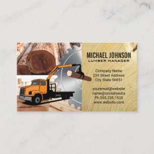 Lumber Yard   Wood   Circular Saw Business Card