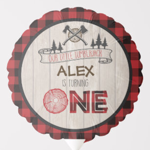 Lumberjack 1st Birthday Balloon - Axes ONE Custom