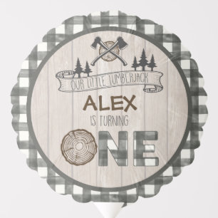 Lumberjack 1st Birthday Balloon - Axes ONE WH