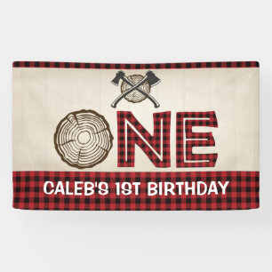 Lumberjack 1st Birthday Banner - Lumberjack