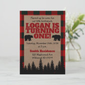 Lumberjack 1st Birthday Invitation (Standing Front)