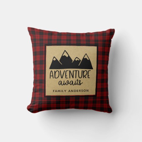 Lumberjack Adventure Awaits Decor Personalized Throw Pillow