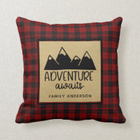 Lumberjack Adventure Awaits Decor Personalized Throw Pillow