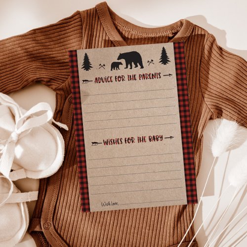 Lumberjack Advice and Wishes Baby Shower Card