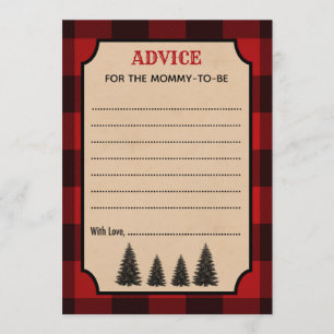 Lumberjack Advice for the Mommy Baby Shower Cards