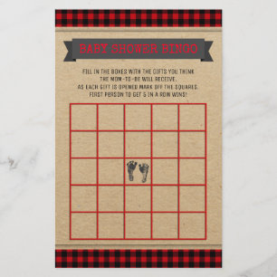 Lumberjack Baby Shower Bingo Card