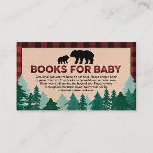 Lumberjack Baby Shower Books for Baby Business Card