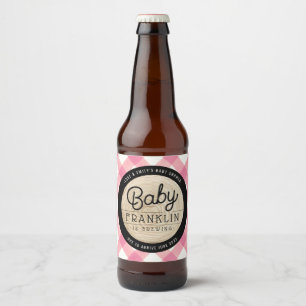 Lumberjack Baby Shower Buffalo Check Beer Bottle L Label