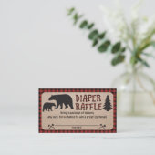 Lumberjack Baby Shower Diaper Raffle Card Bear (Standing Front)