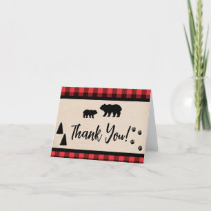 Lumberjack Baby Shower Folded Thank You Card
