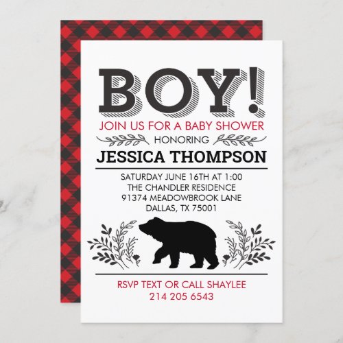 Lumberjack Baby Shower Invitation