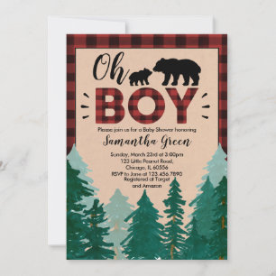 Lumberjack Baby Shower Invitation