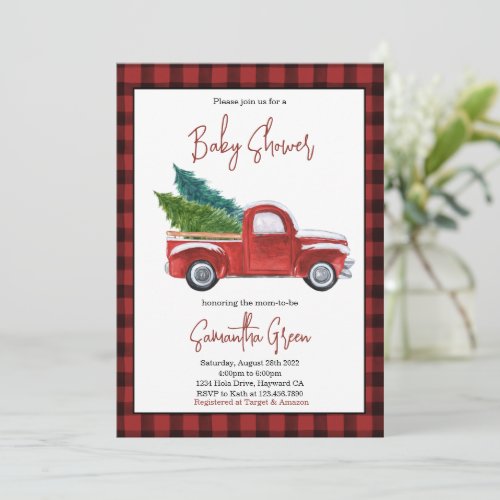 Lumberjack Baby Shower Invitation