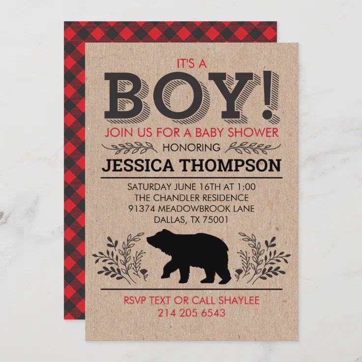 Lumberjack Baby Shower Invitation Zazzle
