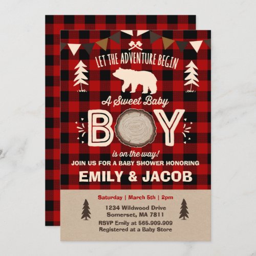 Lumberjack Baby Shower Invitation Lumberjack Party