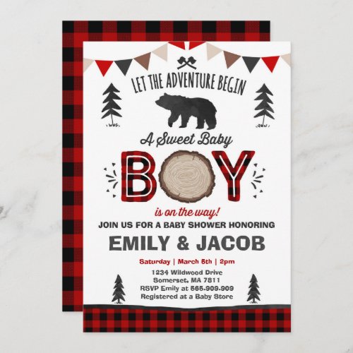 Lumberjack Baby Shower Invitation Lumberjack Party