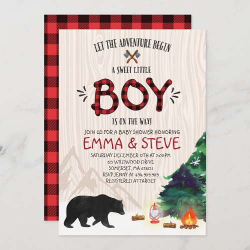 Lumberjack Baby Shower Invitation Lumberjack Party