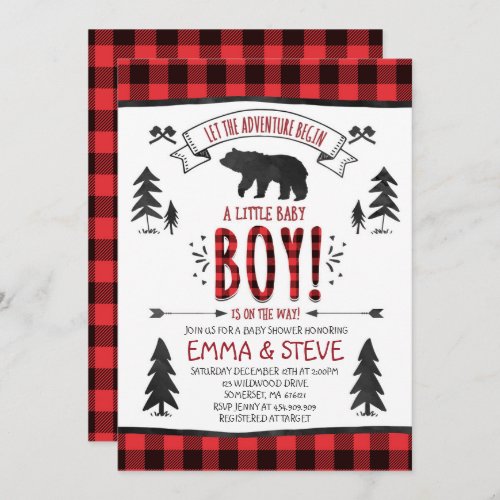 Lumberjack Baby Shower Invitation Lumberjack Party