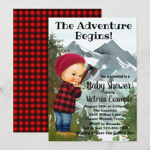 Lumberjack Baby Shower Invitations