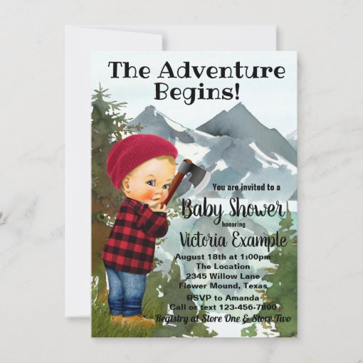 Lumberjack Baby Shower Invitations Zazzle