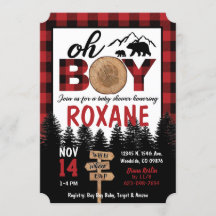 Lumberjack Baby Shower Invite
