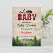 Lumberjack baby shower party invitation (Standing Front)