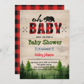 Lumberjack baby shower party invitation (Front/Back)