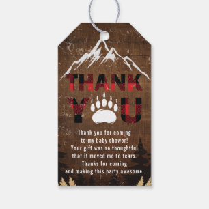 Lumberjack Baby Shower Personalized Thank you Gift Tags