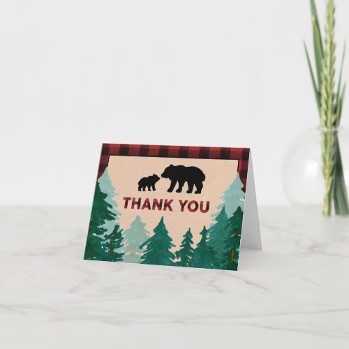 Lumberjack Baby Shower Thank You Card