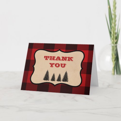 Lumberjack Baby Shower Thank You Cards Folded
