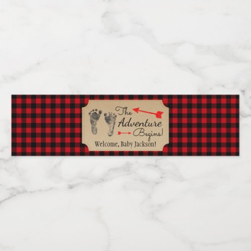 Lumberjack Baby Shower Water Bottle Labels