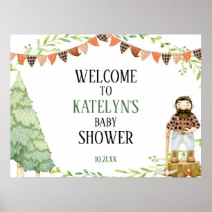 Lumberjack Baby Shower Welcome Sign