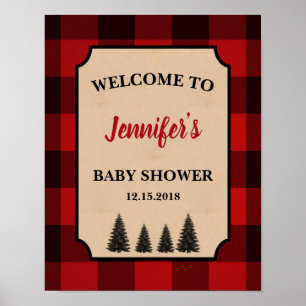 Lumberjack Baby Shower Welcome Sign Personalized
