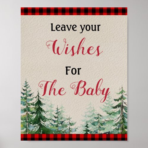 Lumberjack Baby Shower Wishes for Baby Sign