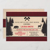 Lumberjack Baby Shower Woodland Invite Invitation (Front/Back)