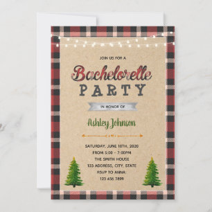 Lumberjack bachelorette party invitation