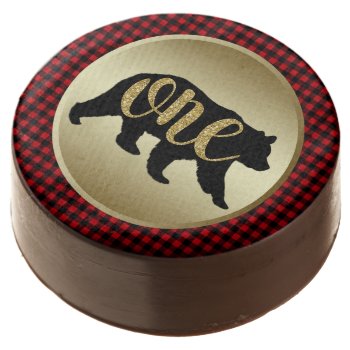 Lumberjack Bear First Birthday Cookies by InvitationCentral at Zazzle